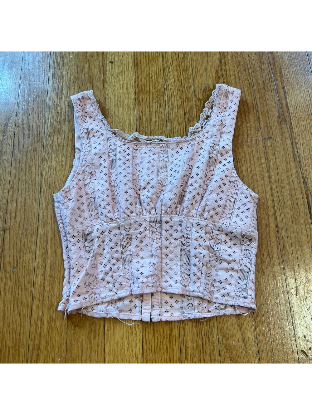 Vintage y2k light pink lace babydoll tank top